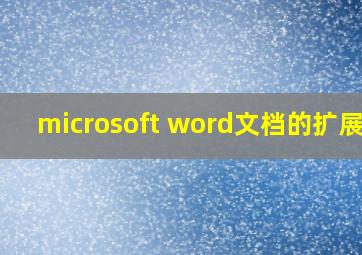 microsoft word文档的扩展名